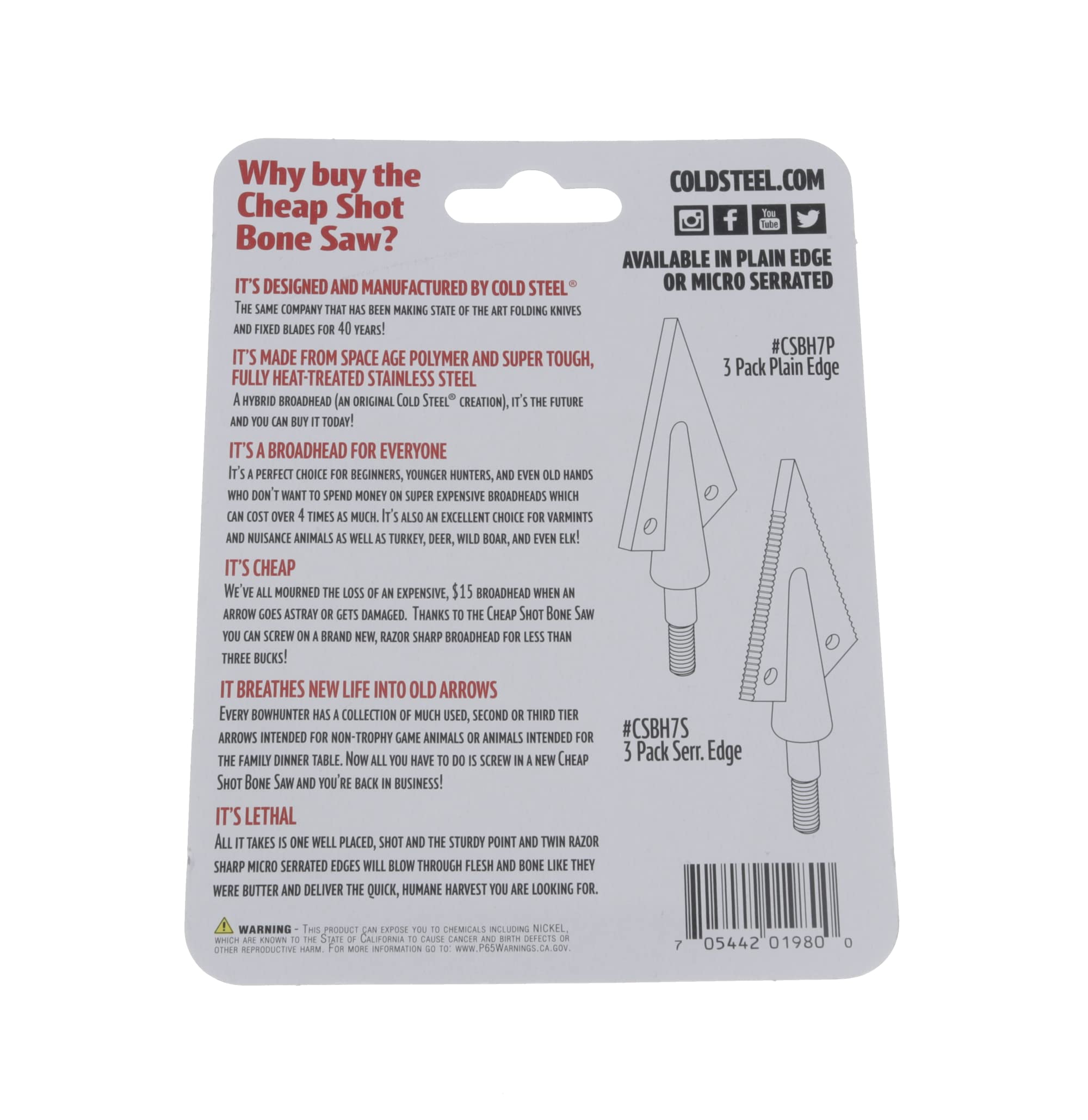 Cheap Shot Bone Saw 125 Grain Plain Edge 3 Pack MAP $6.79 - Image 6
