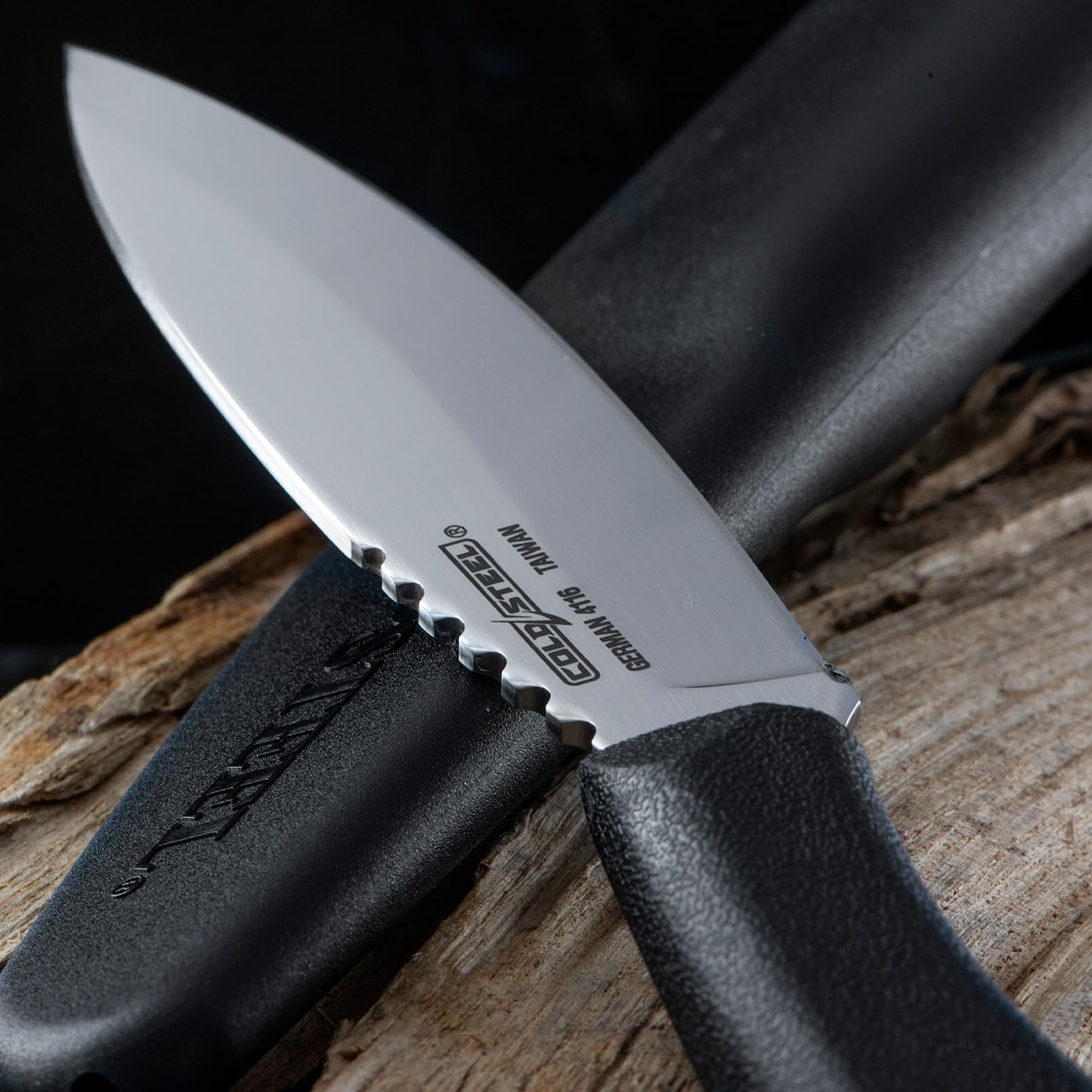 Cold Steel Canadian Belt 4" German 4116 Stainless Steel Fixed Blade Drop Point Outdoor Hunting Utility Knife, 4.5" High Impact Polypropylene Handle, Durable Secure-Ex Sheath Included - Image 7